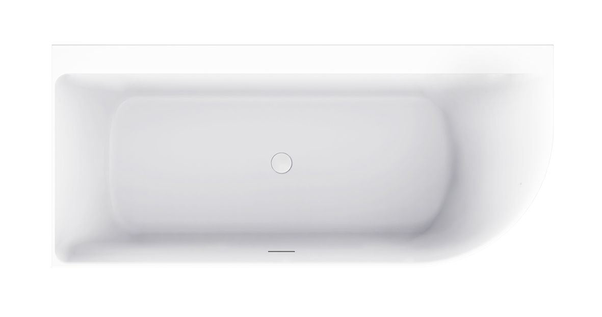 Wiesbaden Zenn - Hoekbad - Links - 180x80 cm - Acryl - Mat Wit - Met Waste - Mat Wit