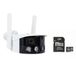PNI IP590 videobewakingscamera pakket, draadloos, met IP, dubbele lens, 2 x 2 MP + PNI 128 GB MicroSD-geheugenkaart met SD-adapter