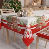 PETTI Artigiani Italiani - Kerst Tafelkleed Vlekbestendig Rechthoekig Tafelkleed voor Keuken, Motief Teddybeer, 140x450 cm, 100% Made in Italy