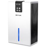 Elektrische OKYUK Elektrische luchtontvochtiger, 2700 ml, met automatische uitschakeling, ledlicht, 7 kleuren, ideaal voor camper, badkamer, slaapkamer, kelder (wit)