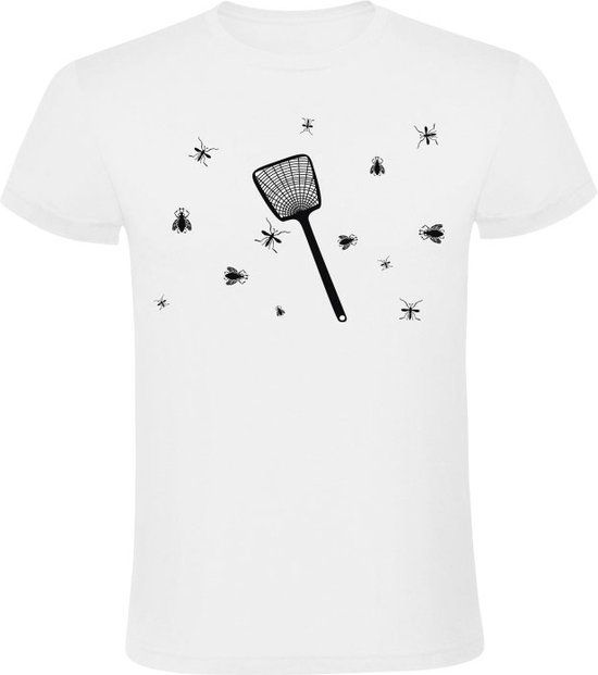 Vliegenmepper met vliegen Heren T-shirt - insecten - plaag - beesten - zomer - vlieg - XL