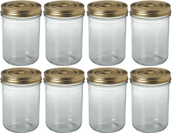 Le Parfait 8x Weckpotten/inmaakpotten met schroefdeksel 750 ml - Inmaakpotten - Weckpotten - D 10,0 cm