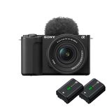 Sony Alpha ZV-E10 II APS-C videocamera 16-50 mm f/3.5-5.6 | 4K60p video, 4:2:2 10bit opname, 26 MP, digitale stabilisatie, real-time auto-oogfocus, incl. 2 batterijen