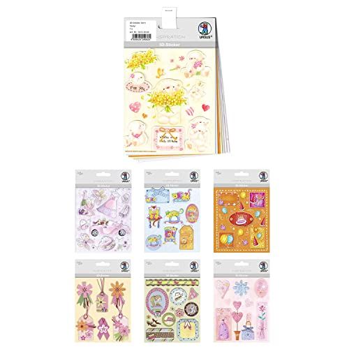Ursus 3D-stickerset Girly - 7 vellen - Zelfklevend - Kaarten maken