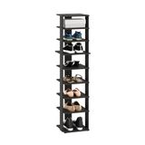 Furinno Compacte 9-Tier Verticale Ruimtebesparende Vrijstaande Schoentoren, Schoenenrek voor Kastingang, Espresso