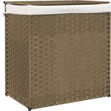 vidaXL Wasmand met 2 vakken 53x35x57 cm poly rattan