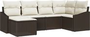vidaXL Salon de jardin, 6 pièces, marron et crème
