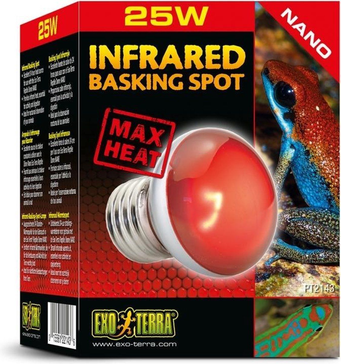 Exo Terra Infrarood warmtelamp nano 25 Watt - rood