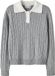 NAME IT NKFNESSA LS KNIT POLO Polo Fille Manches Longues Gris Chiné Polyester