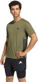 Adidas Performance Workout Essentials 3-Stripes Basis-T-Shirt - Heren - Groen