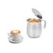 Espressomachine voor 4 kopjes met afneembaar papierfilter, koffiezetapparaat voor dagelijks gebruik, eenvoudige reiniging, van aluminium, 35 cl