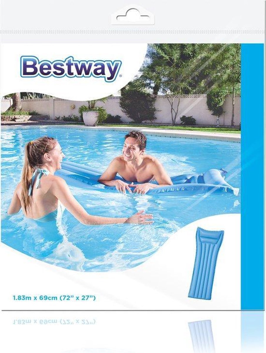 Bestway Opblaasbaar Zwembed - Zwemmatras - Luchtbed - Waterbed - Waterluchtbed - Mat Blauw - 183 x 69 cm