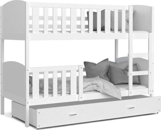 Viking Choice Stapelbed - 200x90cm - Wit - Inclusief Matrassen