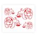 Quattroerre 15771 sticker voorgestanst voor auto hond pipa, rood, 10 x 12 cm