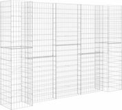 vidaXL Gabion plantenbak H-vormig 260x40x180 cm staaldraad