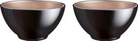 Luminarc Kommetjes/soepkommen/schaaltjes voor dessert/ontbijt - 2x - Glas - D13 x 6 cm - zwart