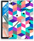 B2Ctelecom Samsung Galaxy Tab A8 2021/2022 Back Cover Blokken Kleurrijk