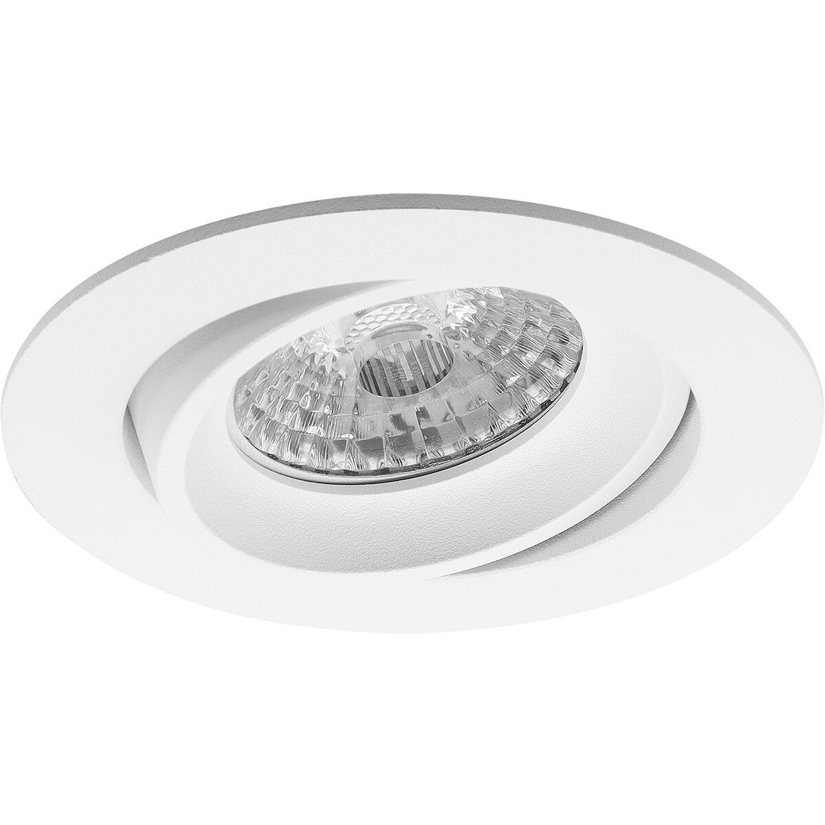 Pragmi Delton Pro LED Spot Armatuur GU10 - Inbouw Rond - Mat Wit - Aluminium - Kantelbaar - Ø82mm