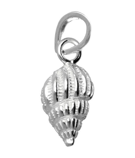 Zilveren Slakkenhuis geribbeld kettinghanger