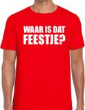 Bellatio Decorations Shoppartners Bv Waar is dat feestje Partykleding t-shirt Rood Heren L
