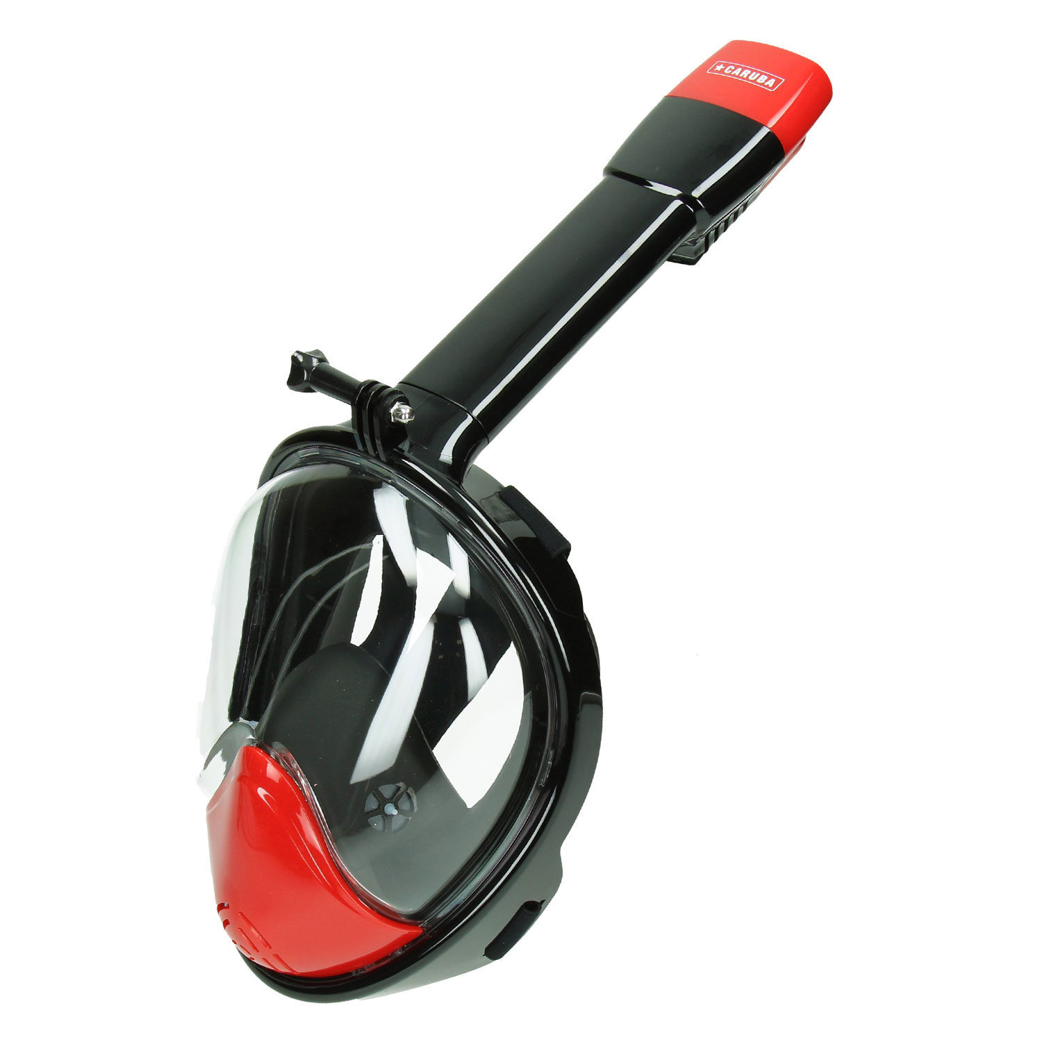 Caruba Pro Full Face Snorkelmasker S/M Zwart/Rood