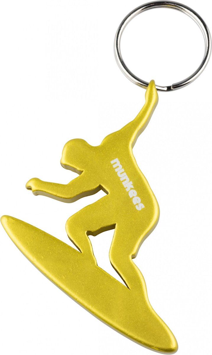 Munkees Flesopener Surfer - Goud - Staal - 5,4 cm