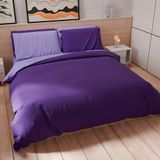 PETTI Artigiani Italiani Dekbedovertrek 250 x 200 cm met 2 kussenslopen 50 x 80 cm, zachte microvezel, lila - paars