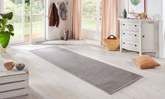 BT Carpet Loper Binnen & Buiten Sisal Look 103533 80x350 cm Grijs