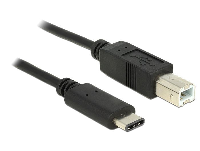 DeLOCK 0.5m USB2.0-C/USB2.0-B - Zwart