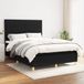 vidaXL Boxspringbed met matras, stof, zwart, 140x190 cm