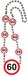 Folat - Ketting verkeersbord 60