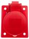 TWIST Prise encastrable pour usage commercial, 16A, 4 pôles, 400V, 70x85 mm, rouge, IP44, 414-6