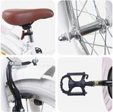 vidaXL Kinderfiets 18 Inch Wit Unisex Transportfiets Staal 1-Versnellingen