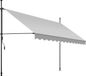 Tectake Klemluifel met handslinger - Balkonluifel zonder boren - Breedte 350 cm - Lichtgrijs