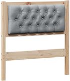 vidaXL Hoofdbord Massief Grenenhout Bruin en Lichtgrijs 80 cm