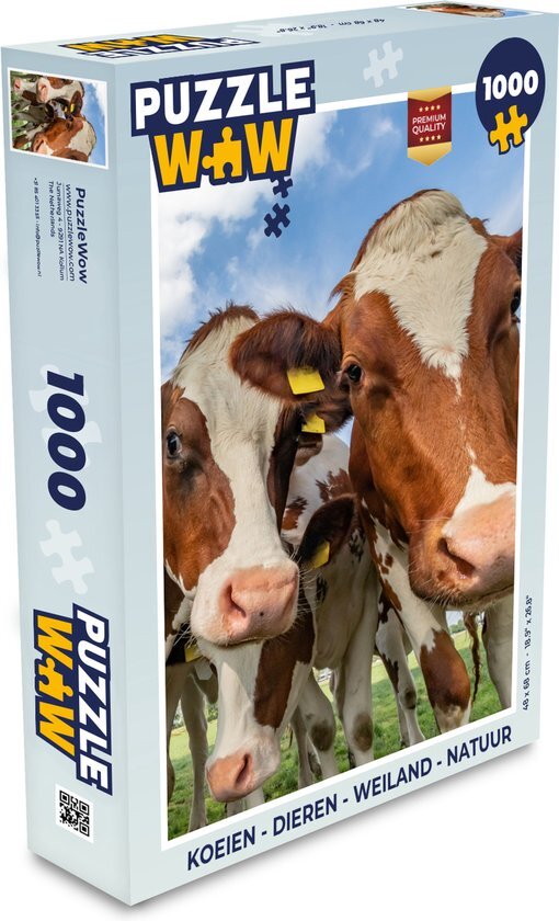 MuchoWow Puzzel Koeien - Dieren - Weiland - Natuur - Legpuzzel - Puzzel 1000 stukjes volwassenen - Sinterklaas cadeautjes - Sinterklaas voor grote kinderen