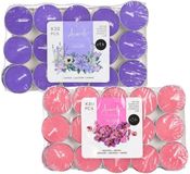 Atmosphera Acorde Theelichtjes - 60 stuks - 30x Lavendel, 30x Orchidee - Geurkaarsen - Koraalroze