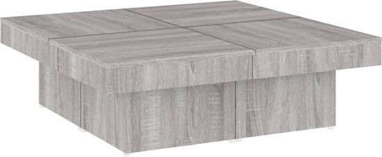 vidaXL Salontafel - 90x90x28 cm - Grijs Sonoma Eikenkleurig
