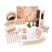 Sun&Sia Beauty-adventskalender voor dames, 24 accessoires, Gua Sha jade, muts en masker van satijn, haarborstels, konjacsponzen, make-upkwasten - Frans merk