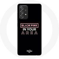 Maniacase Etui voor Samsung Galaxy A33 5G Blackpink Zwarte achtergrond roze logo