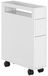 kleankin Petite armoire de salle de bain à roulettes, meuble de rangement avec niches et tiroirs, blanc