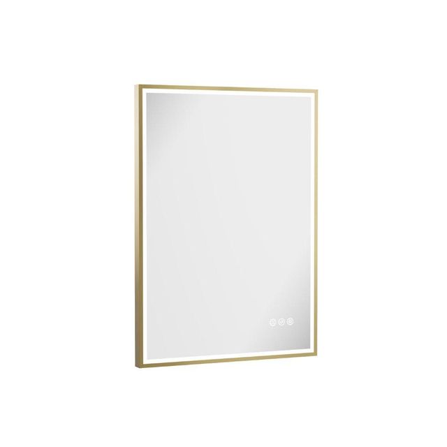 Crosswater MPRO Verlichte Spiegel - 70x50cm - Geborsteld Messing (Goud)