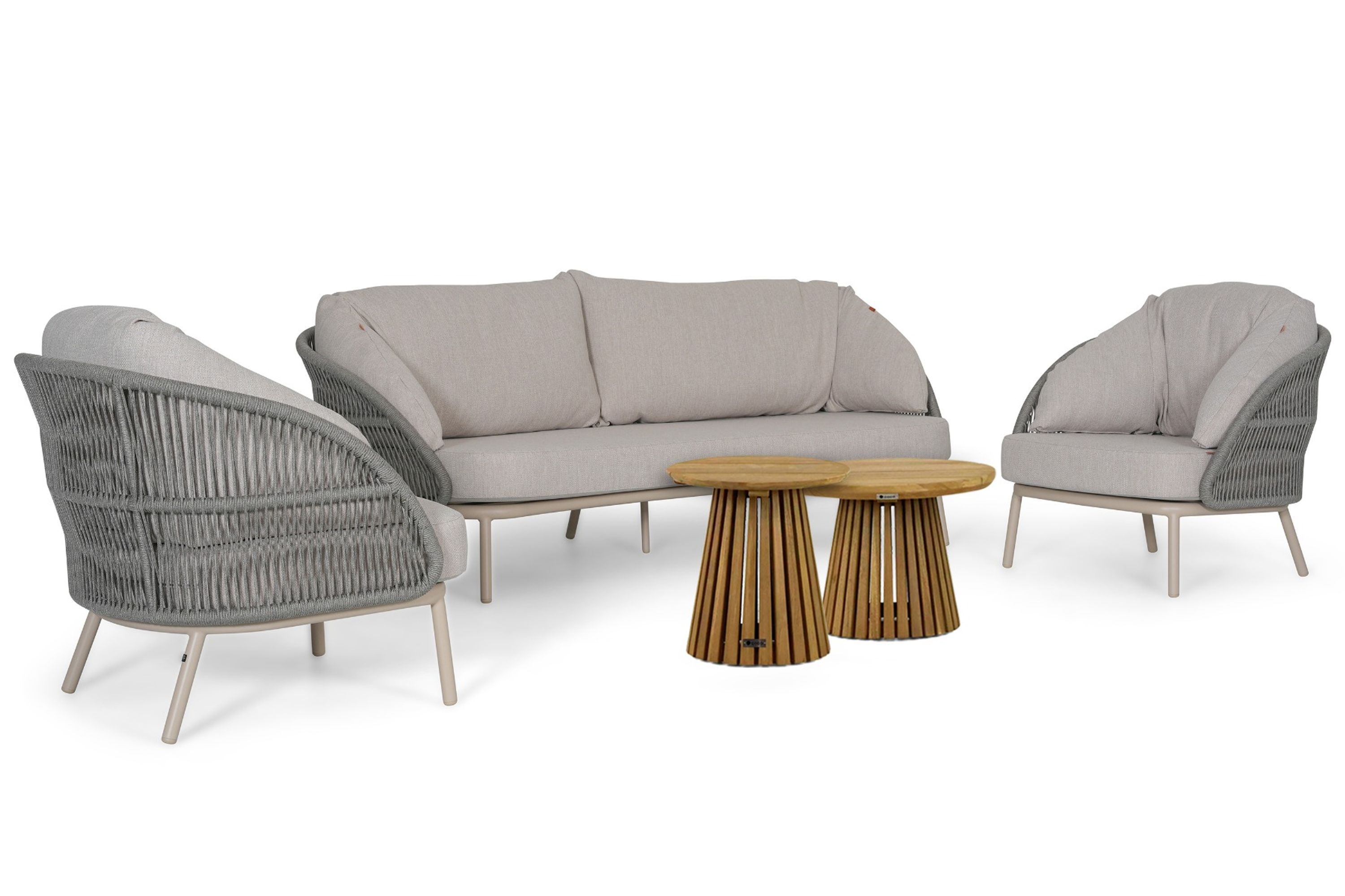 Santika Furniture Santika Pebble/Fungo 45/55 cm stoel-bank loungeset 5-delig