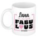 Bellatio Decorations Naam mok Lana - wit - Fabulous - keramiek - 300 ml - cadeau collega beker - cadeau