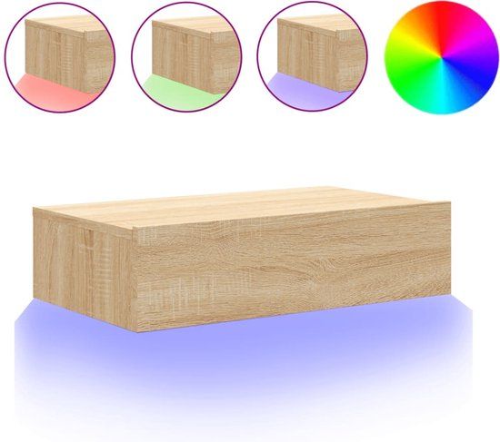 vidaXL Tv-meubel met LED-verlichting 60x35x15,5 cm sonoma eikenkleurig