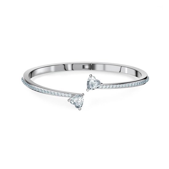 Swarovski Attract Soul Heart armband, wit, gerhodineerd