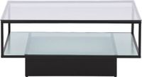Hioshop Maglehem salontafel 90x90cm zwart, glas