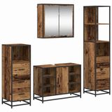 vidaXL Badkamermeubel Set Oud Hout 80 x 33 x 60 cm