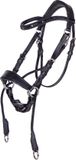 QHP Bitloos hoofdstel Thunderbolt Zwart Maat Pony