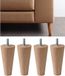 IPEA Pieds de meuble en bois, 12 cm de haut, Made in Italy, conique, 4 pieds pour armoires, fauteuils, lit, 120 mm, pieds en hêtre, couleur claire